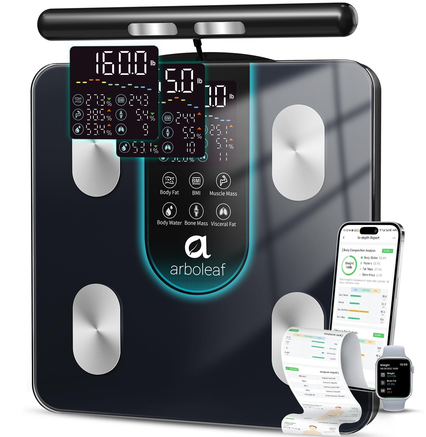 arboleaf Smart Scale With Handle: Understanding 8-Electrode Body Composition Tracking